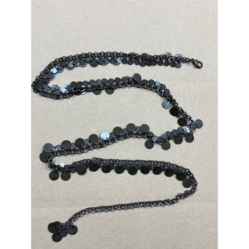 Vintage Dark Bronze Metal Disc Chain Belt SKU 7574 - Picture 7 of 8